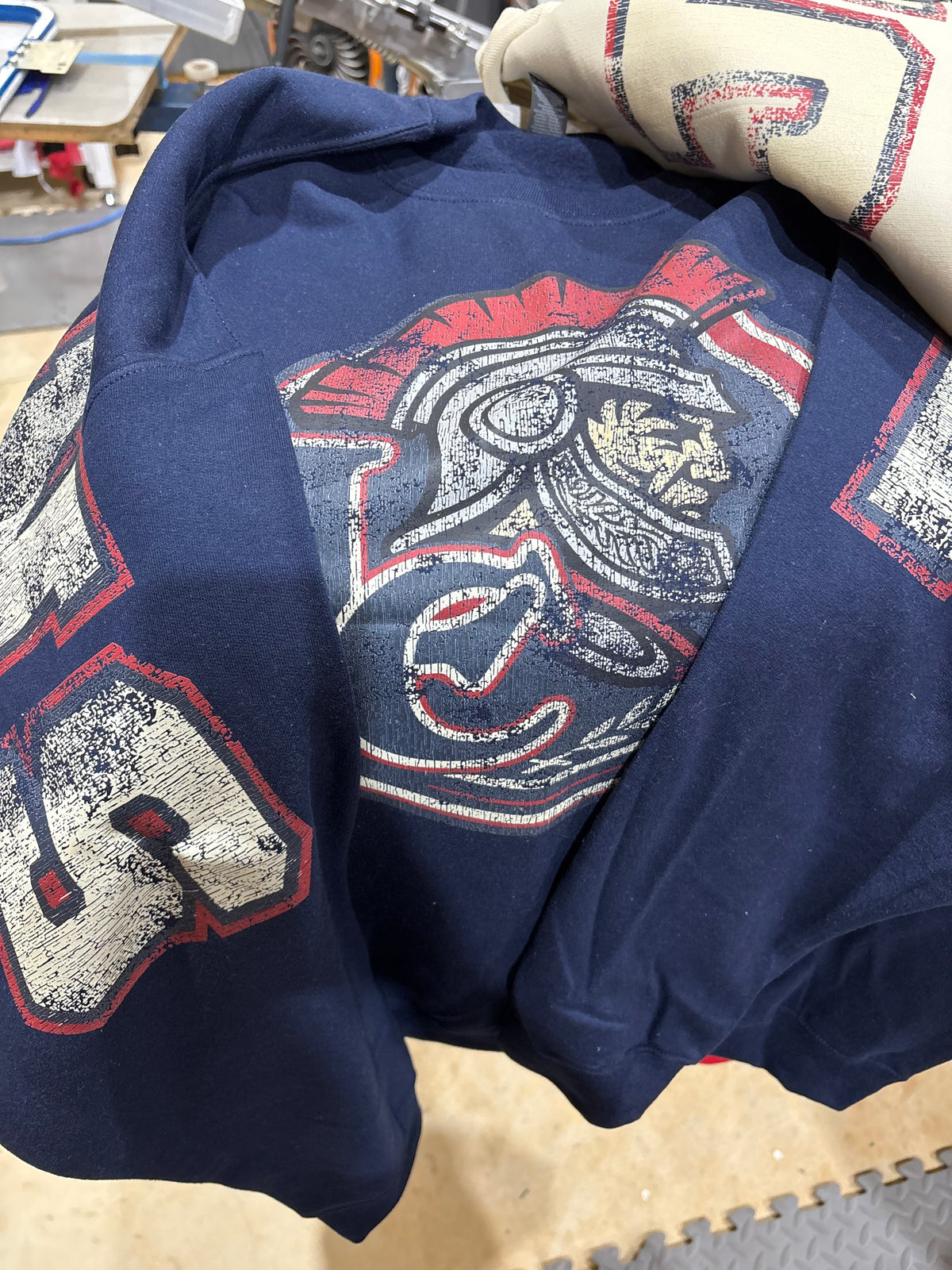 Distressed Trojan Spirit Crewneck