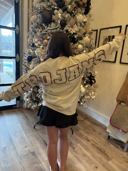 Distressed Trojan Spirit Crewneck