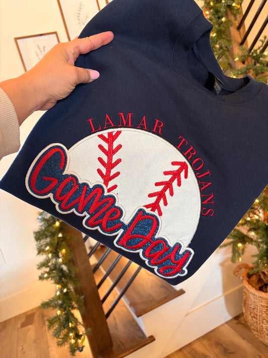 Baseball Gameday Ball Appliqué